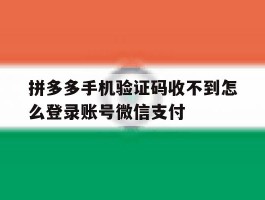 关于拼多多手机验证码收不到怎么登录账号微信支付的信息