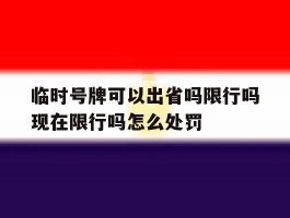 临时号牌可以出省吗限行吗现在限行吗怎么处罚的简单介绍
