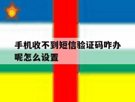 手机收不到短信验证码咋办呢怎么设置