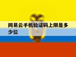 网易云手机验证码上限是多少位