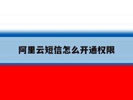 阿里云短信怎么开通权限