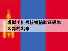 虚拟手机号接短信验证码怎么弄的出来