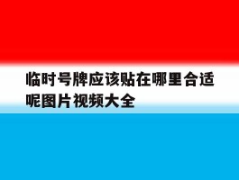 包含临时号牌应该贴在哪里合适呢图片视频大全的词条