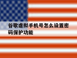 谷歌虚拟手机号怎么设置密码保护功能