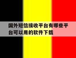 国外短信接收平台有哪些平台可以用的软件下载的简单介绍