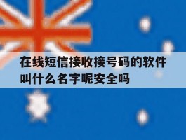 在线短信接收接号码的软件叫什么名字呢安全吗的简单介绍