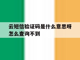 云短信验证码是什么意思呀怎么查询不到