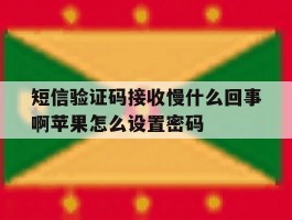 短信验证码接收慢什么回事啊苹果怎么设置密码的简单介绍