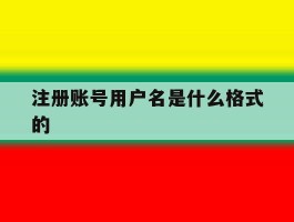 注册账号用户名是什么格式的
