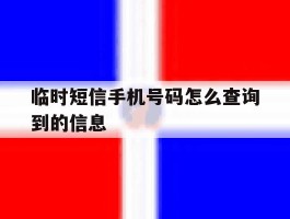 临时短信手机号码怎么查询到的信息