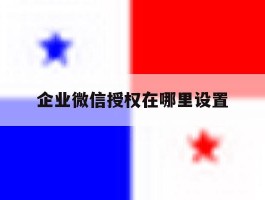 企业微信授权在哪里设置