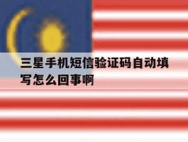 三星手机短信验证码自动填写怎么回事啊的简单介绍