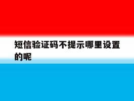 短信验证码不提示哪里设置的呢
