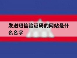 发送短信验证码的网站是什么名字