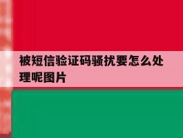 被短信验证码骚扰要怎么处理呢图片