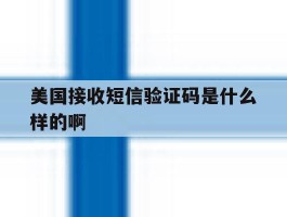 美国接收短信验证码是什么样的啊