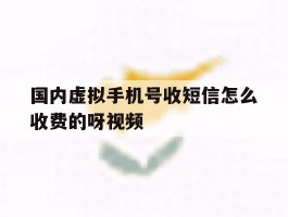 包含国内虚拟手机号收短信怎么收费的呀视频的词条