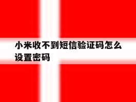 小米收不到短信验证码怎么设置密码