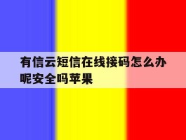 有信云短信在线接码怎么办呢安全吗苹果