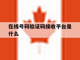 在线号码验证码接收平台是什么