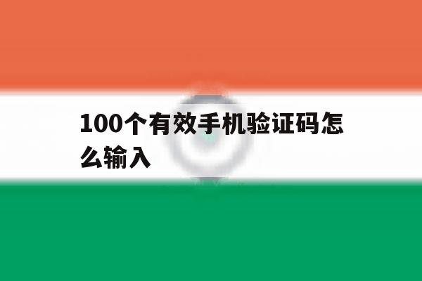 100个有效手机验证码怎么输入 100个有效手机验证码怎么输入