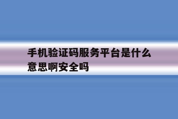 关于手机验证码服务平台是什么意思啊安全吗的信息 关于手机验证码服务平台是什么意思啊安全吗的信息