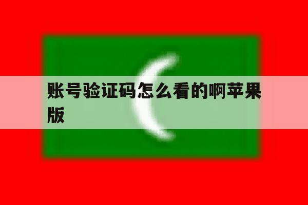 账号验证码怎么看的啊苹果版 账号验证码怎么看的啊苹果版