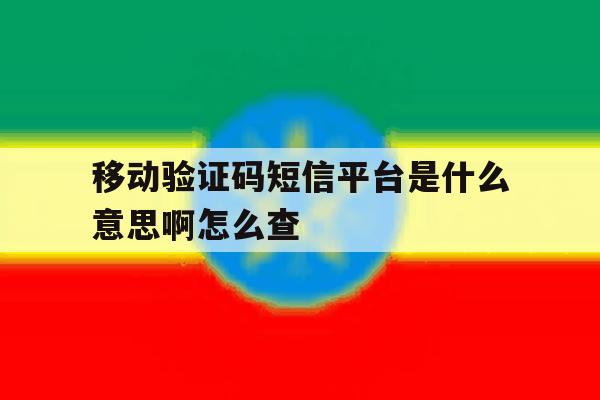 移动验证码短信平台是什么意思啊怎么查 移动验证码短信平台是什么意思啊怎么查