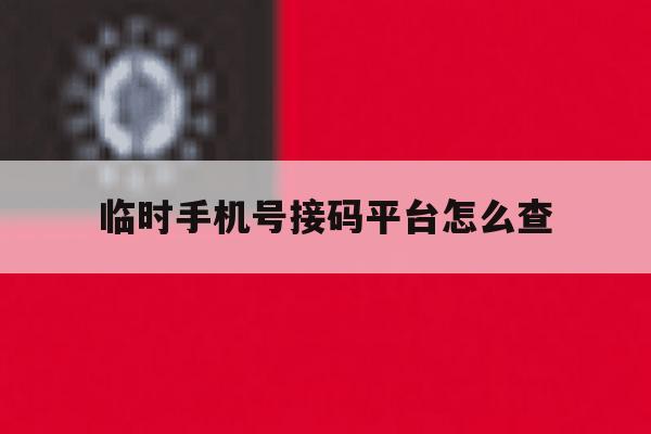 临时手机号接码平台怎么查 临时手机号接码平台怎么查