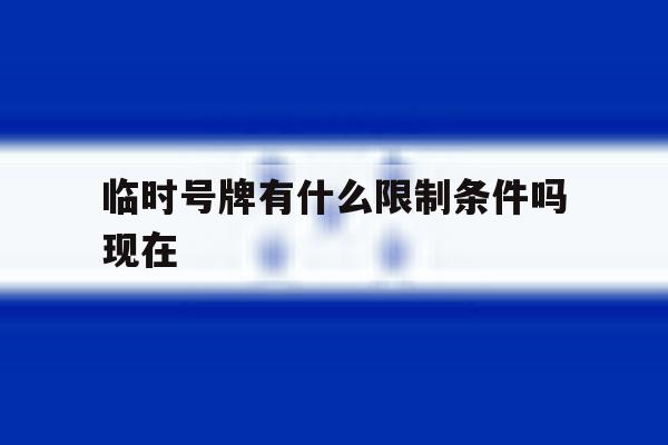 临时号牌有什么限制条件吗现在 临时号牌有什么限制条件吗现在