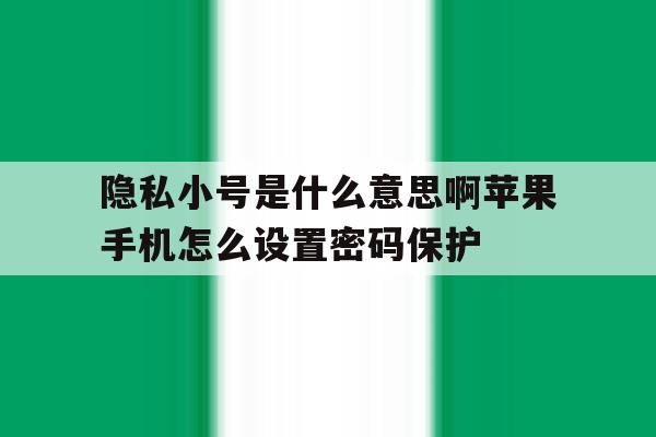 隐私小号是什么意思啊苹果手机怎么设置密码保护的简单介绍 隐私小号是什么意思啊苹果手机怎么设置密码保护的简单介绍
