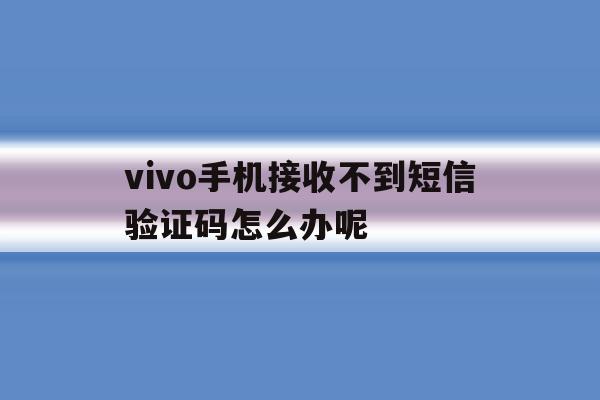 vivo手机接收不到短信验证码怎么办呢 vivo手机接收不到短信验证码怎么办呢