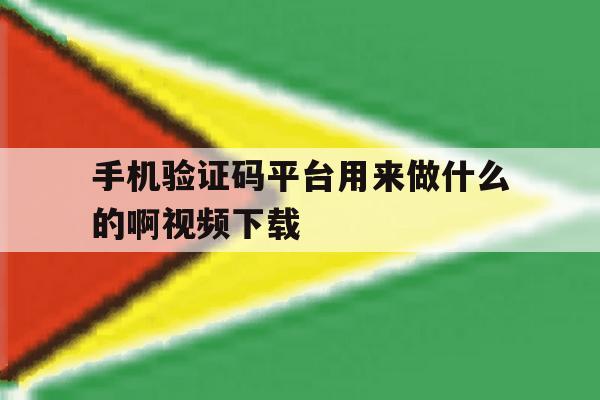 手机验证码平台用来做什么的啊视频下载 手机验证码平台用来做什么的啊视频下载