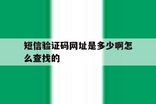 短信验证码网址是多少啊怎么查找的 短信验证码网址是多少啊怎么查找的