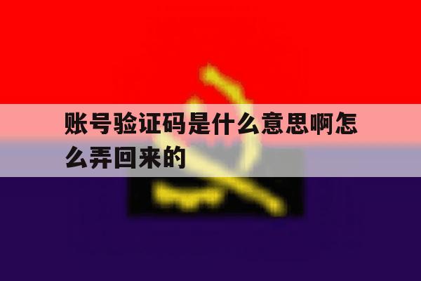 账号验证码是什么意思啊怎么弄回来的 账号验证码是什么意思啊怎么弄回来的