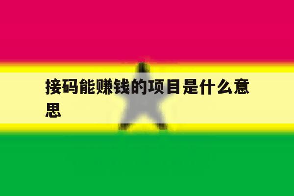 接码能赚钱的项目是什么意思 接码能赚钱的项目是什么意思