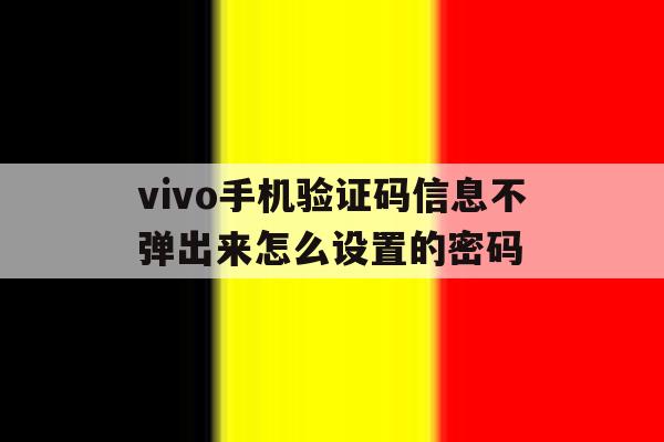vivo手机验证码信息不弹出来怎么设置的密码 vivo手机验证码信息不弹出来怎么设置的密码