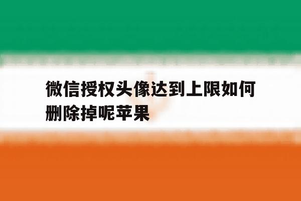 包含微信授权头像达到上限如何删除掉呢苹果的词条 包含微信授权头像达到上限如何删除掉呢苹果的词条
