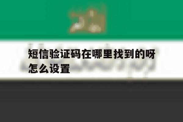 短信验证码在哪里找到的呀怎么设置 短信验证码在哪里找到的呀怎么设置