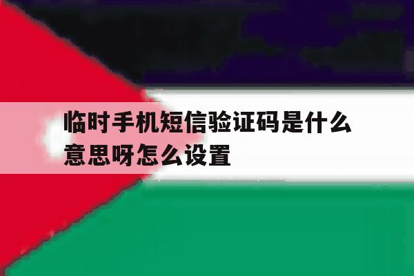 临时手机短信验证码是什么意思呀怎么设置 临时手机短信验证码是什么意思呀怎么设置
