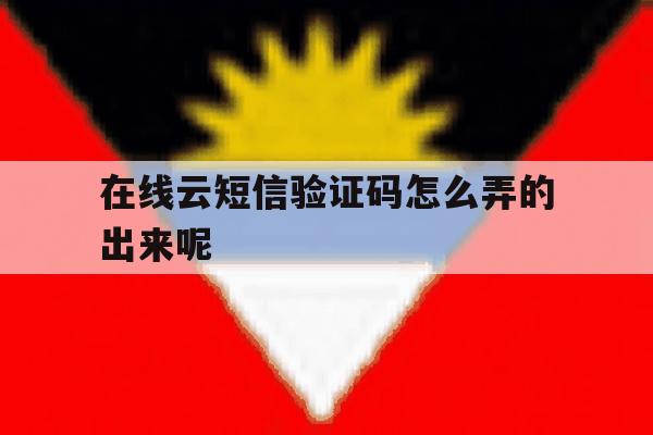 在线云短信验证码怎么弄的出来呢 在线云短信验证码怎么弄的出来呢