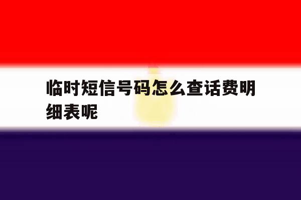 临时短信号码怎么查话费明细表呢 临时短信号码怎么查话费明细表呢