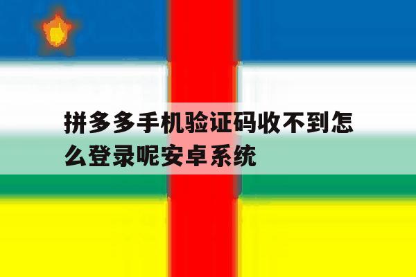拼多多手机验证码收不到怎么登录呢安卓系统 拼多多手机验证码收不到怎么登录呢安卓系统
