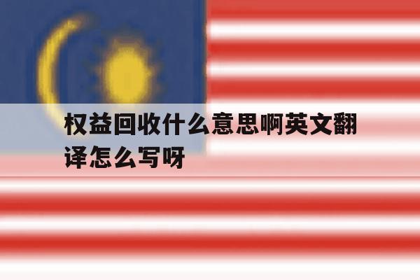 权益回收什么意思啊英文翻译怎么写呀的简单介绍 权益回收什么意思啊英文翻译怎么写呀的简单介绍