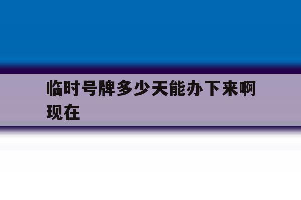 临时号牌多少天能办下来啊现在 临时号牌多少天能办下来啊现在