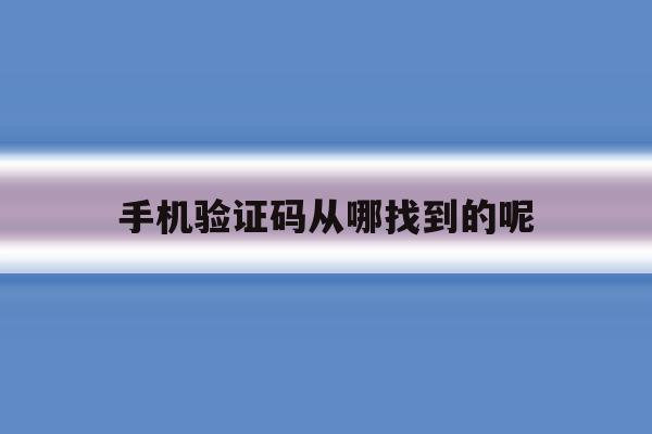 手机验证码从哪找到的呢 手机验证码从哪找到的呢