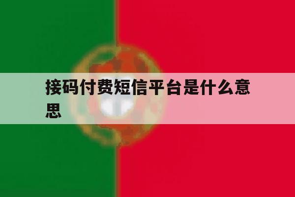 接码付费短信平台是什么意思 接码付费短信平台是什么意思