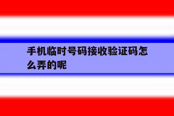 手机临时号码接收验证码怎么弄的呢 手机临时号码接收验证码怎么弄的呢