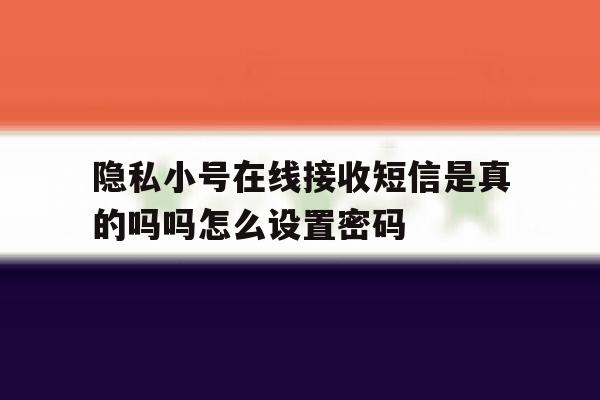 隐私小号在线接收短信是真的吗吗怎么设置密码的简单介绍 隐私小号在线接收短信是真的吗吗怎么设置密码的简单介绍