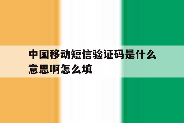 中国移动短信验证码是什么意思啊怎么填 中国移动短信验证码是什么意思啊怎么填